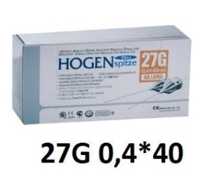  Иглы карпульные стоматологические 27G (0,4 х 40 мм ) Hogen Spitze фото 5603