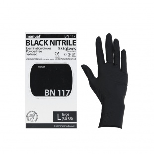  Перчатки нитриловые Manual BN 117 (размер L) черные фото 5347