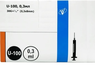 Шприц инсулиновый 0,3 мл Vogt (Германия)  (5 штук) фото 6007