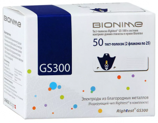 Тест-полоски для глюкометра Бионайм  (BIONIME) RIGHTEST GS 300  (50 шт) фото 3891