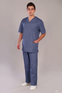 Костюм мужской медицинский "Стильб-11" (размер 44-46, цвет синий джинс) фото 2364