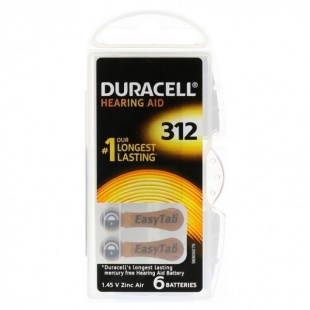 Батарейки размер № 312 Duracell (6 штук) фото 5421