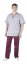 Костюм хирургический мужской "Медис" блуза -207а (цвет: серый+бордовый, размер 50) t('фото') 2470